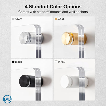 Clear Acrylic Wall Mount Floating Frameless Picture Frame (16 Sizes, 4 Standoff Colours) - 6