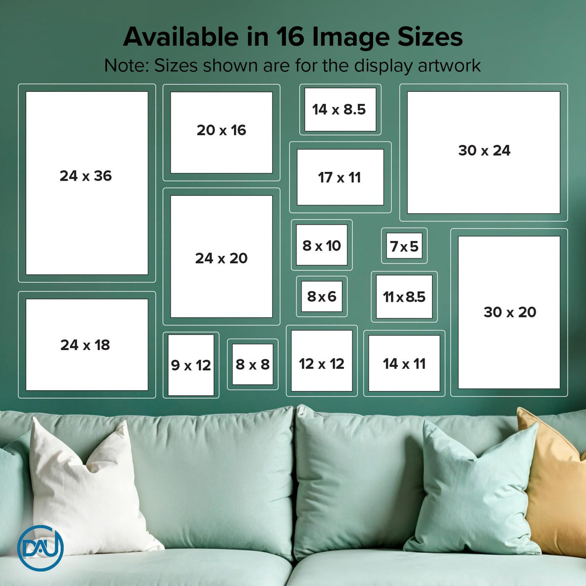 Clear Acrylic Wall Mount Floating Frameless Picture Frame (16 Sizes, 4 Standoff Colours) - 5