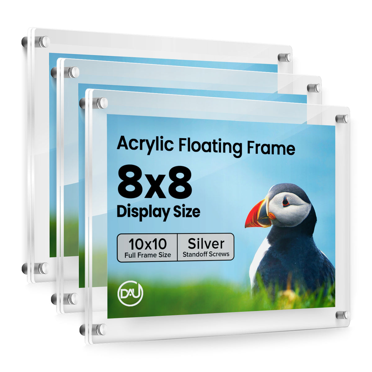 2023154D - 8" x 8" / Silver / pack 3